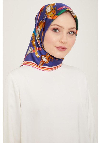 Obje Desenli Twill İpek Eşarp 24Ya9141 80 05