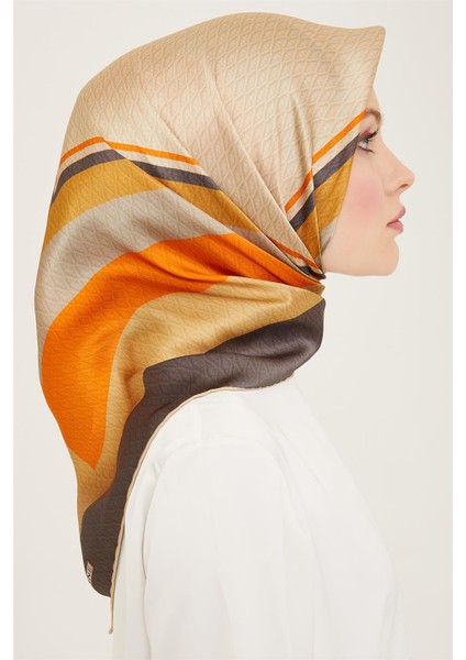 Monogram Desenli Twill İpek Eşarp 24Ya9111 85 83