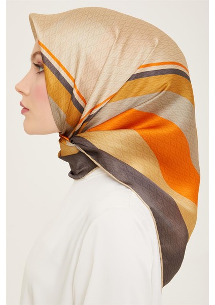 Monogram Desenli Twill İpek Eşarp 24Ya9111 85 83