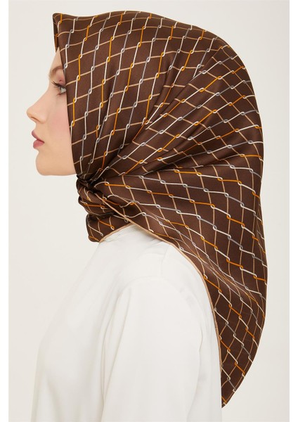 Klasik Desenli Twill İpek Eşarp 24Ya9152 85 34 modelleri