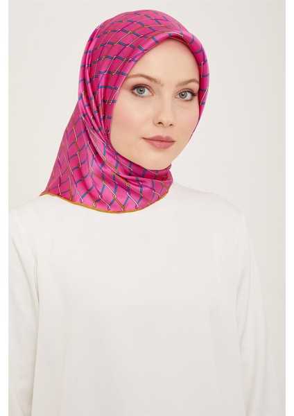 Klasik Desenli Twill İpek Eşarp 24Ya9152 85 07