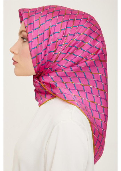 Klasik Desenli Twill İpek Eşarp 24Ya9152 85 07