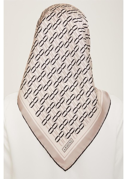Klasik Desenli Twill İpek Eşarp 24Ya9149 8 03