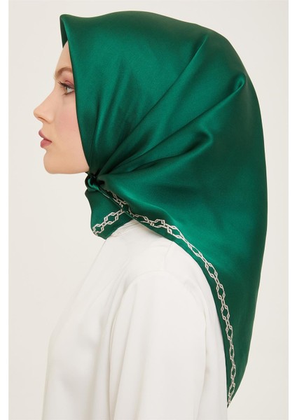 Klasik Desenli Twill İpek Eşarp 24Ya9154 53 86
