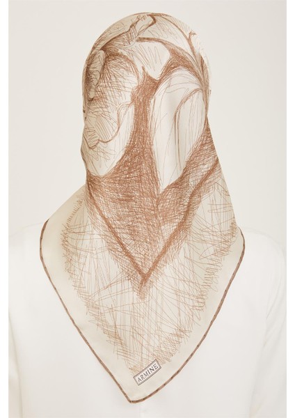 Çiçek Desenli Twill İpek Eşarp 24Ya9121 1 33 fırsatları