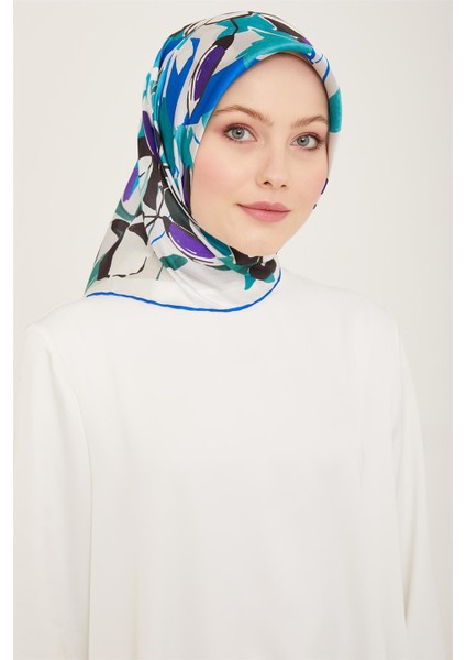 Çiçek Desenli Twill İpek Eşarp 24Ya9153 52 04