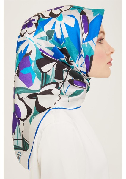 Çiçek Desenli Twill İpek Eşarp 24Ya9153 52 04 fiyatları
