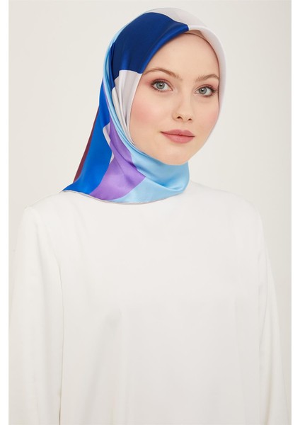 Geometrik Desenli Twill İpek Eşarp 24Ya9148 31 31