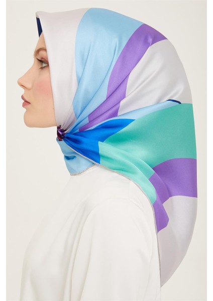 Geometrik Desenli Twill İpek Eşarp 24Ya9148 31 31 modelleri