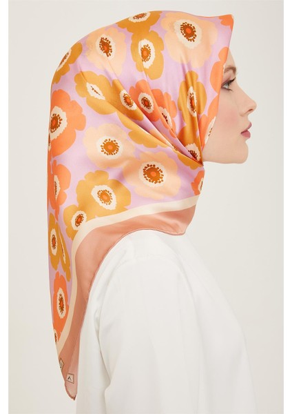 Çiçek Desenli Twill İpek Eşarp 24Ya9106 54 09 fiyatları