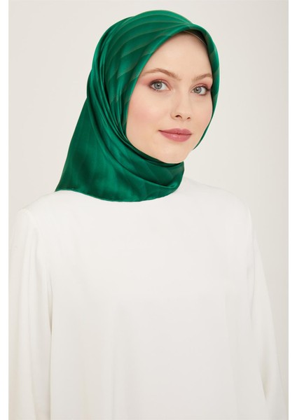 Klasik Desenli Twill İpek Eşarp 24Ya9150 4 84