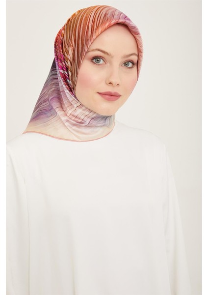 Soyut Desenli Twill İpek Eşarp 24Ya9143 7 31