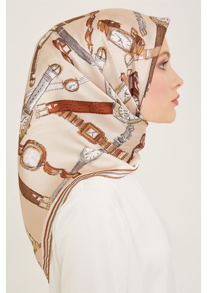 Obje Desenli Twill İpek Eşarp 24Ya9141 80 84 fiyatları