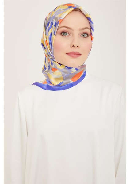Çiçek Desenli Twill İpek Eşarp 24Ya9140 51 52