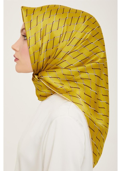 Klasik Desenli Twill İpek Eşarp 24Ya9152 85 43 modelleri