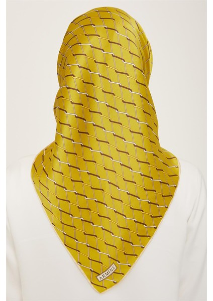 Klasik Desenli Twill İpek Eşarp 24Ya9152 85 43 fırsatları