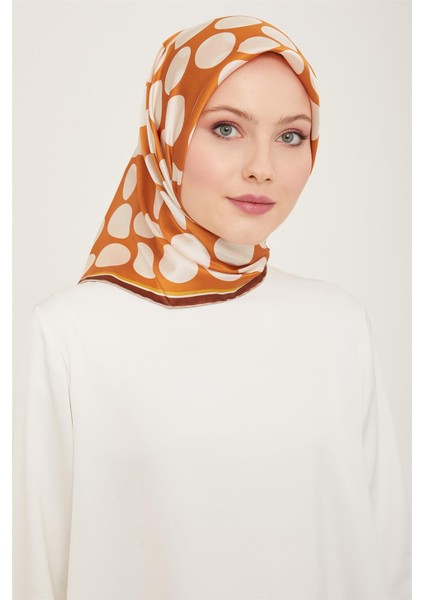 Geometrik Desenli Twill İpek Eşarp 24Ya9156 86 32