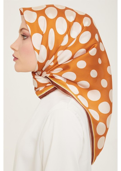 Geometrik Desenli Twill İpek Eşarp 24Ya9156 86 32