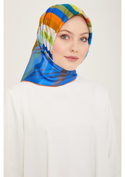 Soyut Desenli Twill İpek Eşarp 24Ya9107 50 31