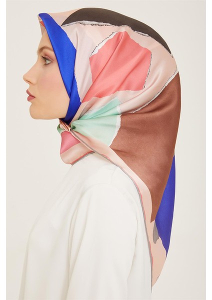 Geometrik Desenli Twill İpek Eşarp 24Ya9125 83 84