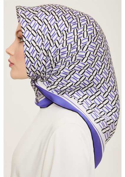 Klasik Desenli Twill İpek Eşarp 24Ya9149 8 38
