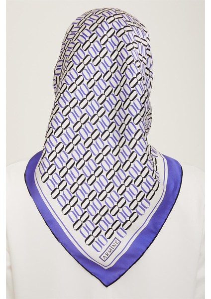 Klasik Desenli Twill İpek Eşarp 24Ya9149 8 38