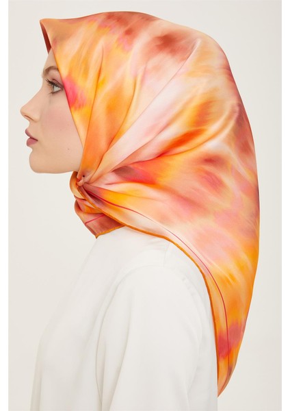 Soyut Desenli Twill İpek Eşarp 24Ya9136 36 52 modelleri