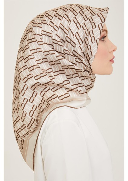 Klasik Desenli Twill İpek Eşarp 24Ya9149 8 36