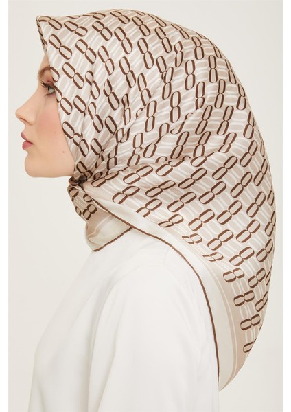 Klasik Desenli Twill İpek Eşarp 24Ya9149 8 36