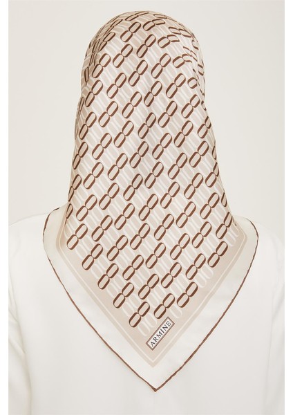 Klasik Desenli Twill İpek Eşarp 24Ya9149 8 36