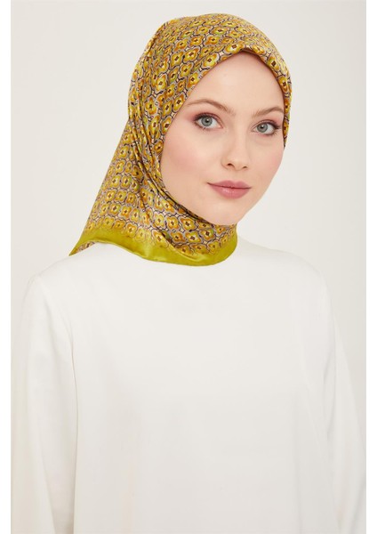 Klasik Desenli Twill İpek Eşarp 24Ya9134 67 06