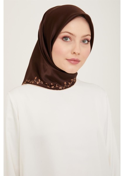 Klasik Desenli Twill İpek Eşarp 24Ya9168 89 88