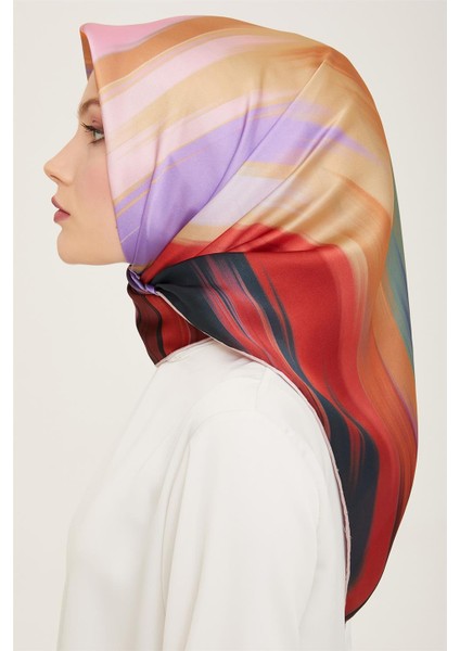 Soyut Desenli Twill İpek Eşarp 24Ya9131 52 01 modelleri