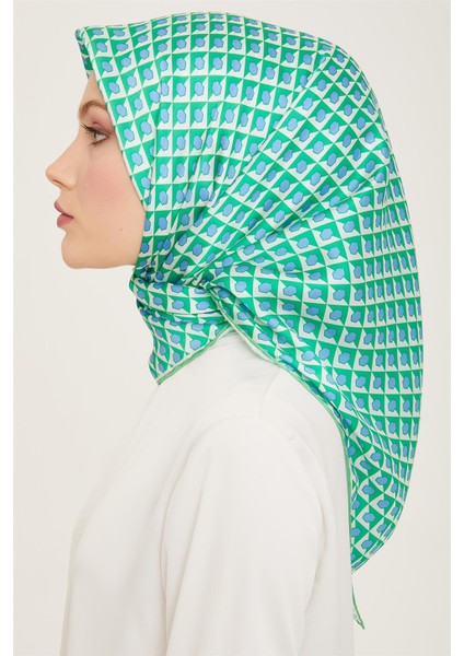 Geometrik Desenli Twill İpek Eşarp 24Ya9109 53 53 modelleri