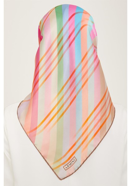 Soyut Desenli Twill İpek Eşarp 24Ya9107 50 05