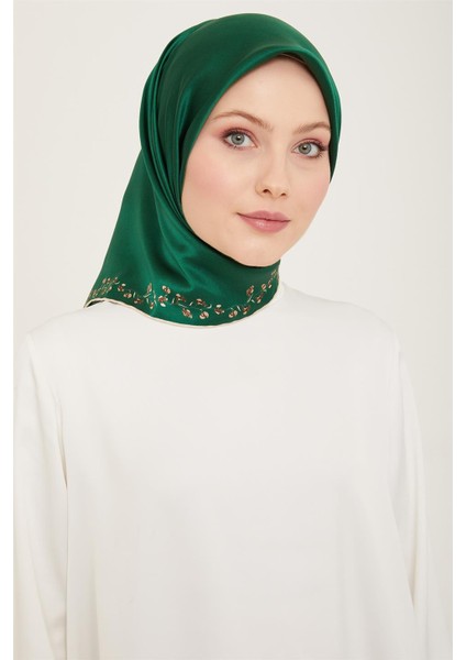 Klasik Desenli Twill İpek Eşarp 24Ya9168 89 89
