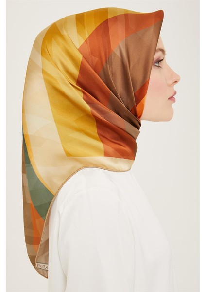 Geometrik Desenli Twill İpek Eşarp 24Ya9137 55 01 fiyatları