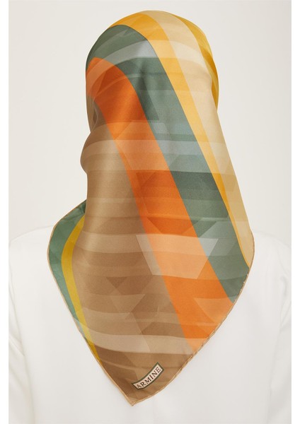 Geometrik Desenli Twill İpek Eşarp 24Ya9137 55 01 fırsatları