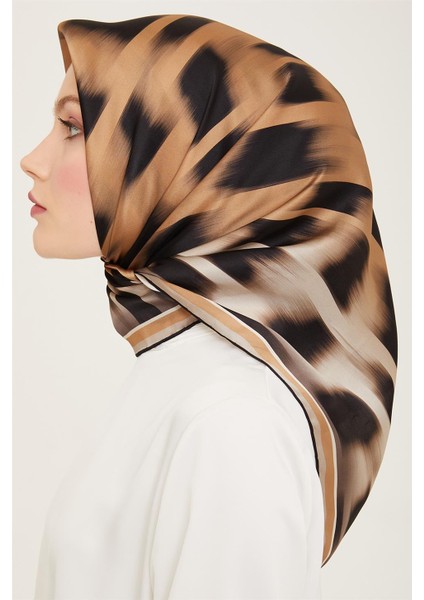 Leopar Desenli Twill İpek Eşarp 24Ya9155 04 modelleri