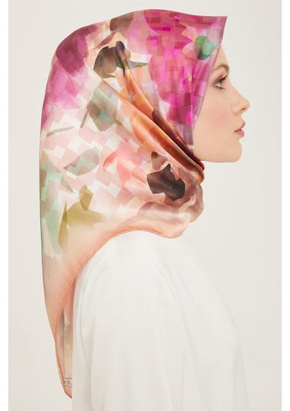 Çiçek Desenli Twill İpek Eşarp 24Ya9103 81 34 fiyatları