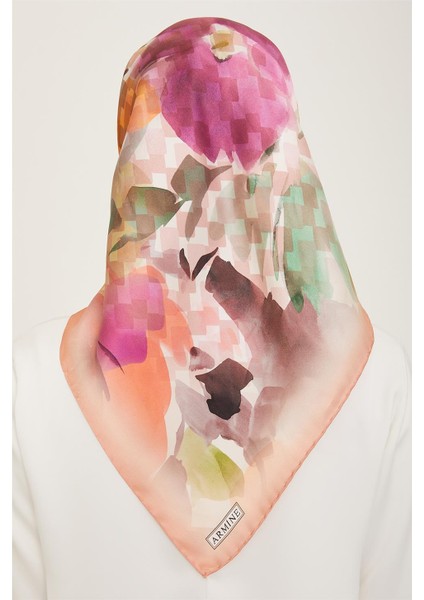 Çiçek Desenli Twill İpek Eşarp 24Ya9103 81 34 fırsatları
