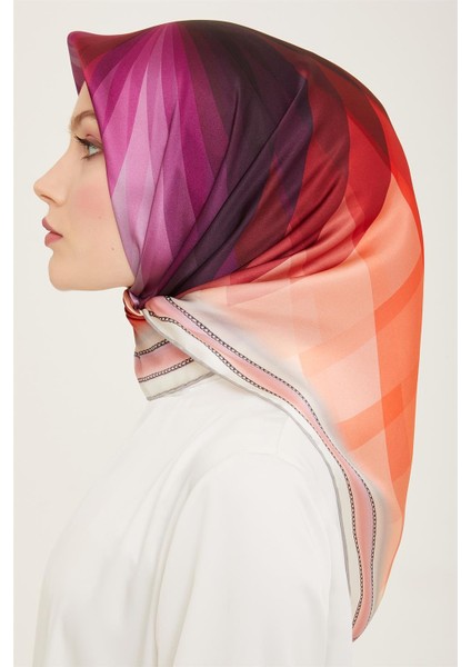 Çiçek Desenli Twill İpek Eşarp 24Ya9112 34 21 modelleri