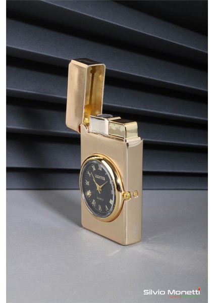 Altın Özel Tasarım Kapaklı Saatli Model Gazlı Çakmak 24CSM810MDZR02 modelleri