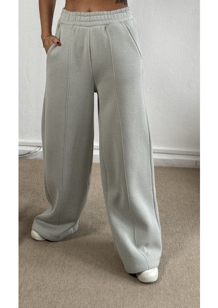 Gri Geniş Kesim Beli Lastikli Şardonlu Eşortman Altı 26237 fırsatları