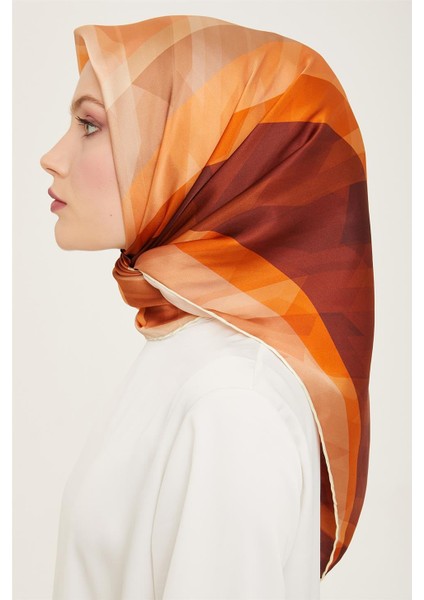 Geometrik Desenli Twill İpek Eşarp 24Ya9137 55 55 modelleri