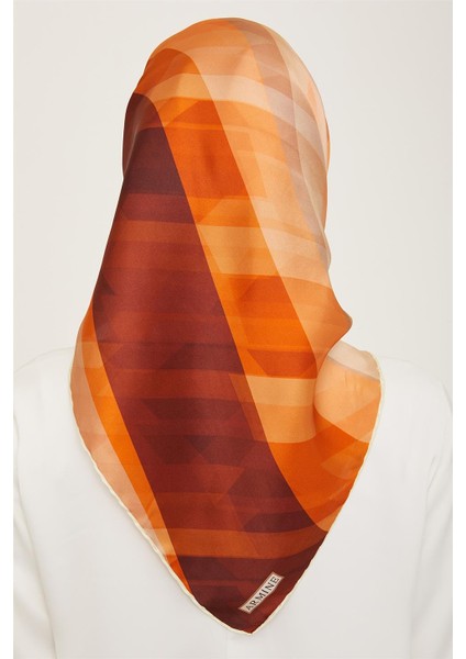 Geometrik Desenli Twill İpek Eşarp 24Ya9137 55 55 fırsatları