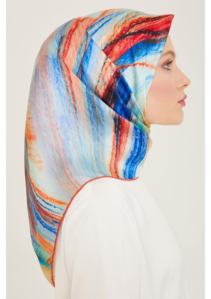 Soyut Desenli Twill İpek Eşarp 24Ya9102 52 03 fiyatları