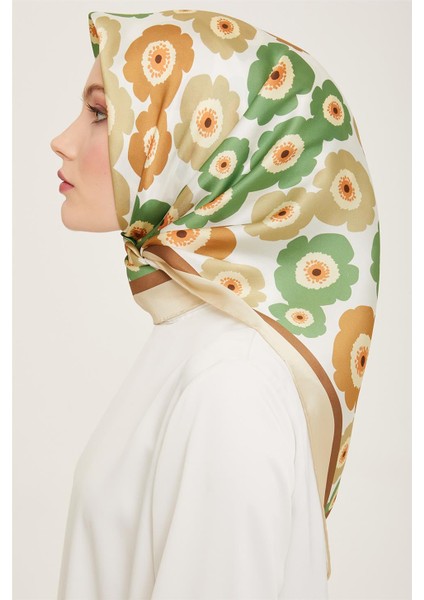 Çiçek Desenli Twill İpek Eşarp 24Ya9106 54 35 modelleri
