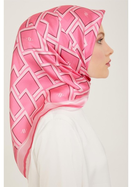 Monogram Desenli Twill İpek Eşarp 24Ya9132 85 36