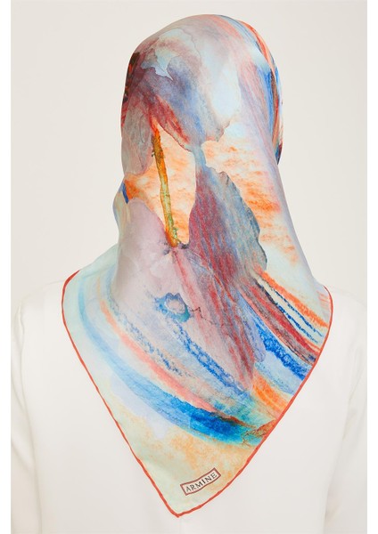 Soyut Desenli Twill İpek Eşarp 24Ya9102 52 03 fırsatları